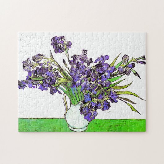 Still Life Vase Violet Irises Van Gogh Fine Art Puzzle (Horizontal)