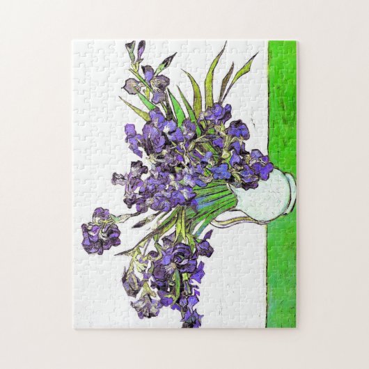 Still Life Vase Violet Irises Van Gogh Fine Art Puzzle (Vertikal)