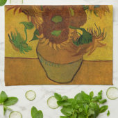 Still Life Vase w 15 Sonnenblumen Vincent van Gogh Geschirrtuch (Gefaltet)