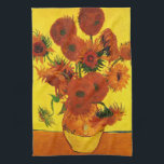 Still Life Vase w 15 Sonnenblumen Vincent van Gogh Geschirrtuch<br><div class="desc">Still Life: Vase mit 15 Sonnenblumen von Vincent van Gogh ist ein Vintager Kunst Post-Impressionismus noch Leben Blumenmalerei. Ein wunderschönes Bouquet mit frisch geschnittenen gelben und orangefarbenen Sonnenblumen aus einem Sommergarten in voller Blüte. Über den Künstler: Vincent Willem van Gogh (1853-1890) war einer der berühmtesten postimpressionistischen Maler seiner Zeit. Seine...</div>