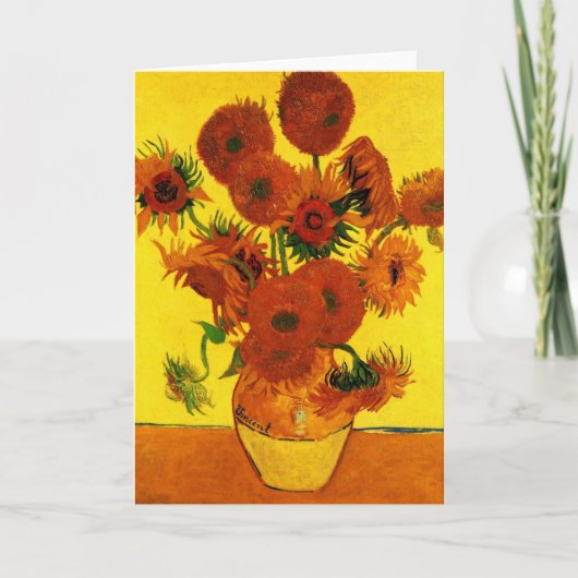Still Life Vase w 15 Sonnenblumen Vincent van Gogh Karte (Vorderseite)