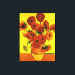 Still Life Vase w 15 Sonnenblumen Vincent van Gogh Leinwanddruck<br><div class="desc">Still Life: Vase mit 15 Sonnenblumen von Vincent van Gogh ist ein Vintager Kunst Post-Impressionismus noch Leben Blumenmalerei. Ein wunderschönes Bouquet mit frisch geschnittenen gelben und orangefarbenen Sonnenblumen aus einem Sommergarten in voller Blüte. Über den Künstler: Vincent Willem van Gogh (1853-1890) war einer der berühmtesten postimpressionistischen Maler seiner Zeit. Seine...</div>