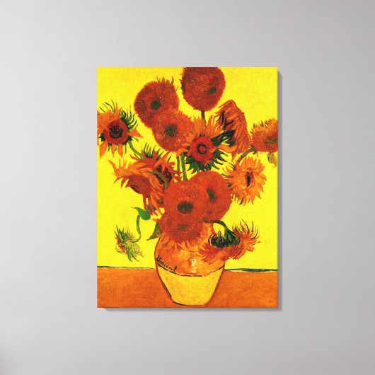 Still Life Vase w 15 Sonnenblumen Vincent van Gogh Leinwanddruck (Vorderseite)