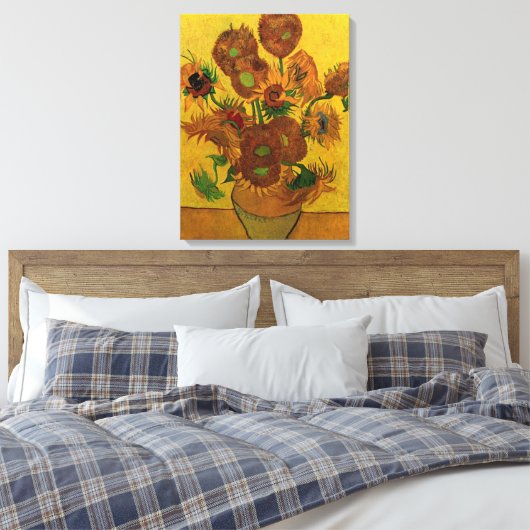 Still Life Vase w 15 Sonnenblumen Vincent van Gogh Leinwanddruck (Insitu (Schlafzimmer))
