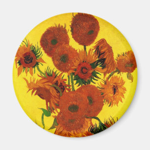Still Life Vase w 15 Sonnenblumen Vincent van Gogh Magnet