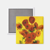 Still Life Vase w 15 Sonnenblumen Vincent van Gogh Magnet (Vorderseite/Rückseite)