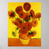 Still Life Vase w 15 Sonnenblumen Vincent van Gogh Poster (Vorne)