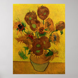 Still Life Vase w 15 Sonnenblumen Vincent van Gogh Poster