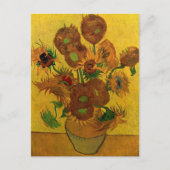 Still Life Vase w 15 Sonnenblumen Vincent van Gogh Postkarte (Vorderseite)
