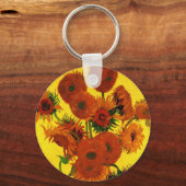 Still Life Vase w 15 Sonnenblumen Vincent van Gogh Schlüsselanhänger (Vorderseite)
