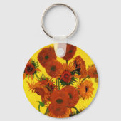 Still Life Vase w 15 Sonnenblumen Vincent van Gogh Schlüsselanhänger (Rückseite)