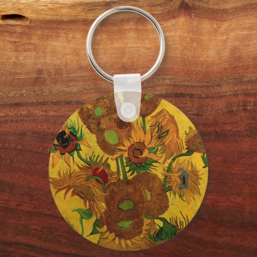 Still Life Vase w 15 Sonnenblumen Vincent van Gogh Schlüsselanhänger (Vorderseite)