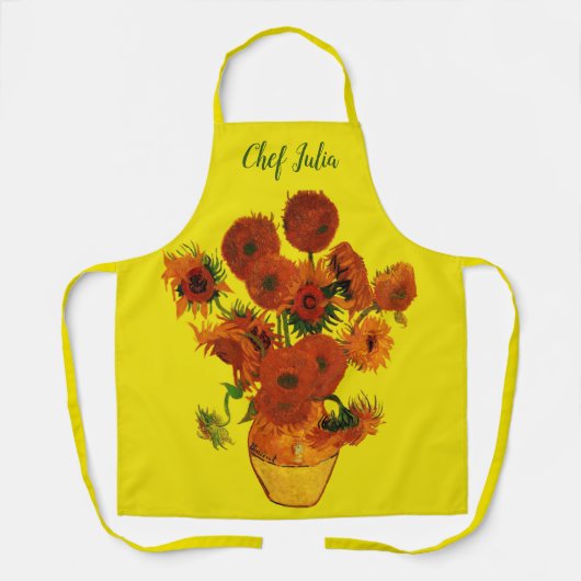 Still Life Vase w 15 Sonnenblumen Vincent van Gogh Schürze (Vorderseite)