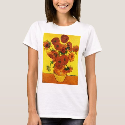 Still Life Vase w 15 Sonnenblumen Vincent van Gogh T-Shirt (Vorderseite)