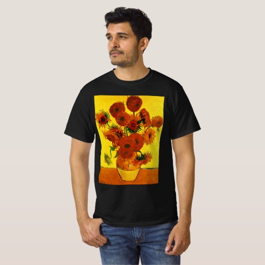 Still Life Vase w 15 Sonnenblumen Vincent van Gogh T-Shirt (Vorne ganz)