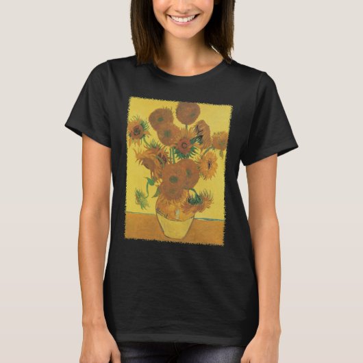 Still Life Vase w 15 Sonnenblumen Vincent van Gogh T-Shirt (Vorderseite)