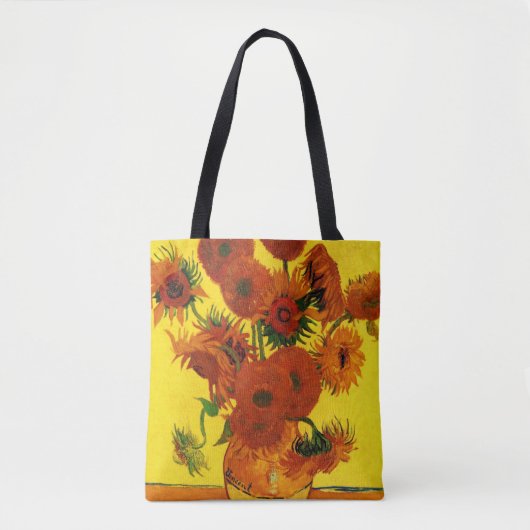 Still Life Vase w 15 Sonnenblumen Vincent van Gogh Tasche (Vorderseite)