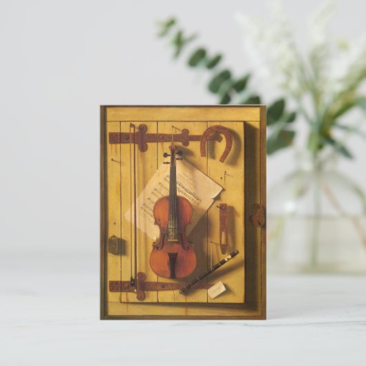 Still Life Violin and Music von William Harnett (Stehend Vorderseite)