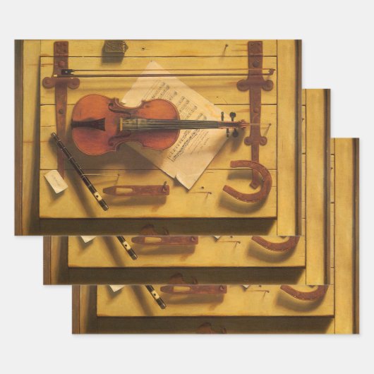 Still Life Violin and Music von William Harnett Geschenkpapier Set (Set)