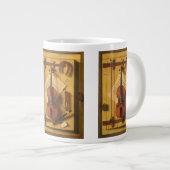 Still Life Violin and Music von William Harnett Jumbo-Tasse (Vorderseite Rechts)