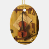 Still Life Violin and Music von William Harnett Keramikornament (Hinten)