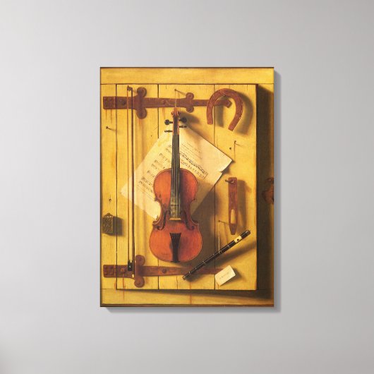 Still Life Violin and Music von William Harnett Leinwanddruck (Vorderseite)