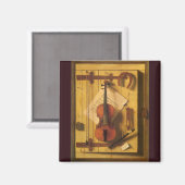 Still Life Violin and Music von William Harnett Magnet (Vorderseite/Rückseite)