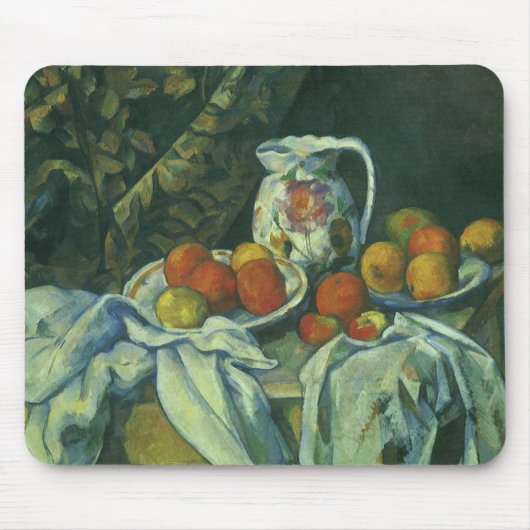 Still Life, Vorhang und Pitcher von Paul Cezanne Mousepad (Vorne)