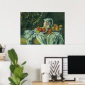 Still Life, Vorhang und Pitcher von Paul Cezanne Poster (Heimbüro)
