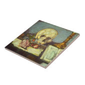 Still Life w Skull, Candle, Book by Paul Cezanne Fliese (Seite)