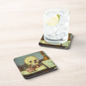 Still Life w Skull, Candle, Book by Paul Cezanne Getränkeuntersetzer (Rechte Seite)