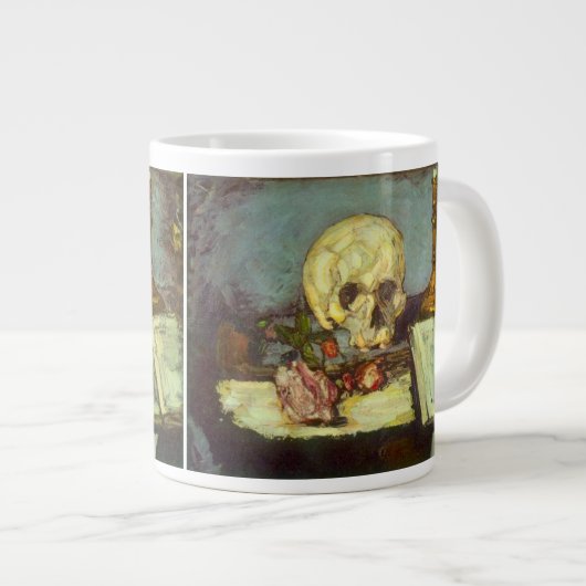 Still Life w Skull, Candle, Book by Paul Cezanne Jumbo-Tasse (Vorderseite Rechts)