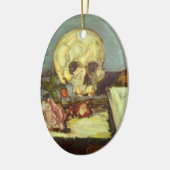 Still Life w Skull, Candle, Book by Paul Cezanne Keramik Ornament (Links)