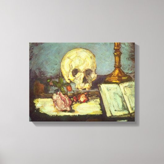 Still Life w Skull, Candle, Book by Paul Cezanne Leinwanddruck (Vorderseite)