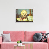 Still Life w Skull, Candle, Book by Paul Cezanne Leinwanddruck (Insitu (Wohnzimmer))