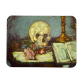 Still Life w Skull, Candle, Book by Paul Cezanne Magnet (Horizontal)