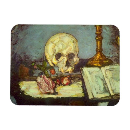 Still Life w Skull, Candle, Book by Paul Cezanne Magnet (Horizontal)
