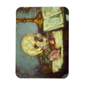Still Life w Skull, Candle, Book by Paul Cezanne Magnet (Vertikal)