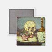 Still Life w Skull, Candle, Book by Paul Cezanne Magnet (Vorderseite/Rückseite)