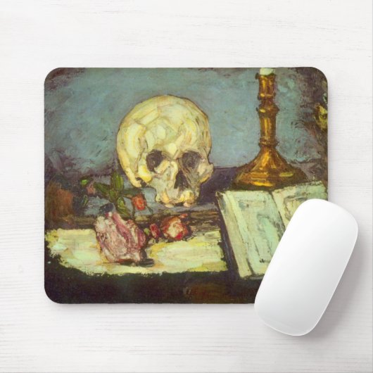 Still Life w Skull, Candle, Book by Paul Cezanne Mousepad (Mit Mouse)