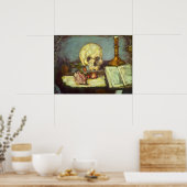 Still Life w Skull, Candle, Book by Paul Cezanne Poster (Küche)