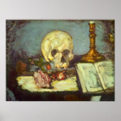 Still Life w Skull, Candle, Book by Paul Cezanne Poster (Vorne)