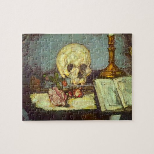 Still Life w Skull, Candle, Book by Paul Cezanne Puzzle (Horizontal)