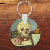Still Life w Skull, Candle, Book by Paul Cezanne Schlüsselanhänger (Vorderseite)