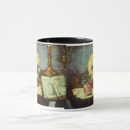 Still Life w Skull, Candle, Book by Paul Cezanne Tasse (Zentrum)