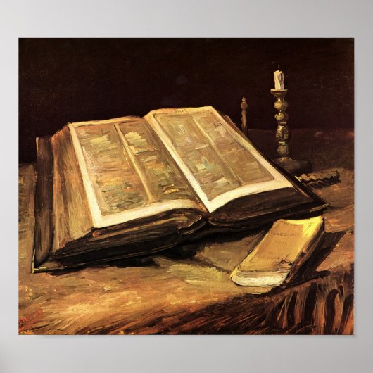 Still Life with Bible (F117) Van Gogh Fine Art Poster (Vorne)