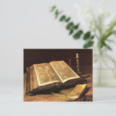 Still Life with Bible (F117) Van Gogh Fine Art Postkarte (Stehend Vorderseite)