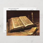 Still Life with Bible (F117) Van Gogh Fine Art Postkarte (Vorne/Hinten)