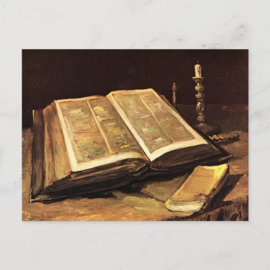 Still Life with Bible (F117) Van Gogh Fine Art Postkarte (Vorderseite)