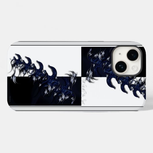 "Still Life with Blue Spirit", iPhone 14 Case (Rückseite (Horizontal))